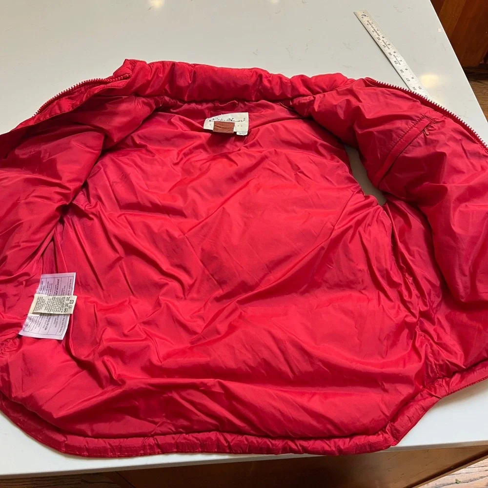 Vintage Eddie Bauer Womens Red Goose Down Puffer Vest‎ Quilted Sz Small WPL 9647